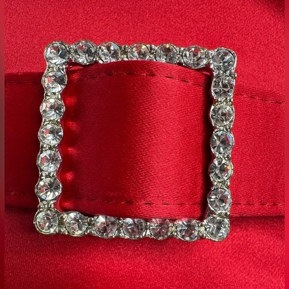 Vintage Scott McClintock Jewel Ruby Red Halter Prom Dress Size 4P 4 Petite - Picture 4 of 16